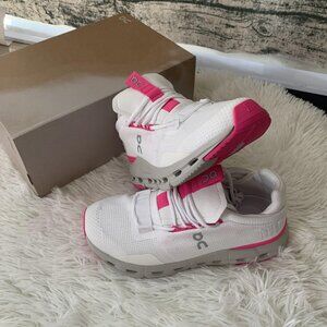On Running Cloudnova Undyed White & Carnation (Barbie) Size 7 pink